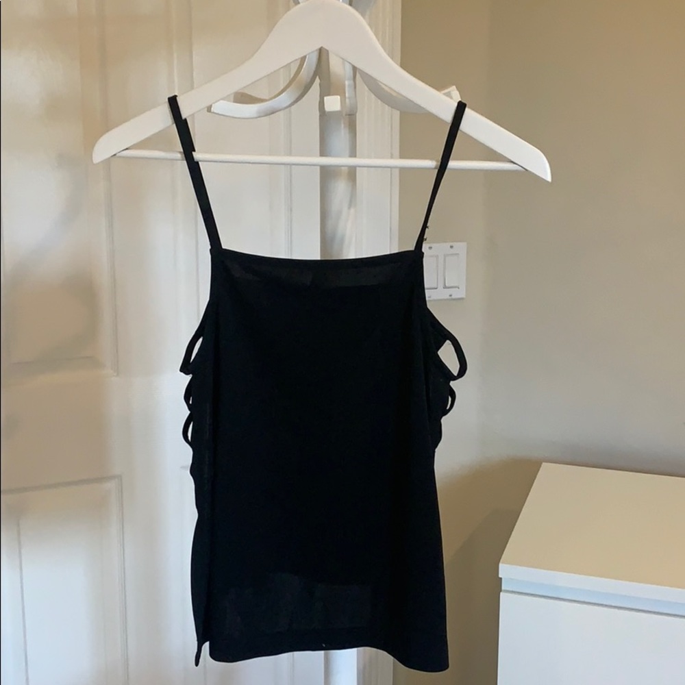 Black ASOS top open in both sides